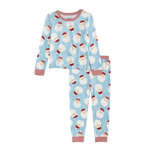 Blue Santa Glow Toddler Pajamas