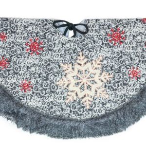Cozy Snowflake Tree Skirt Grey