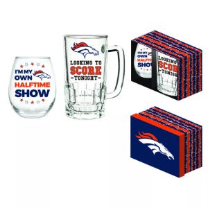 Denver Broncos Stemless Wine & Beer Gift Set