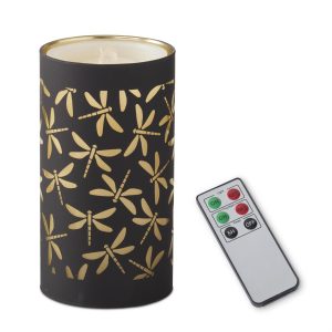 LED Water Candle with Dragonfly Slipcover and Remote