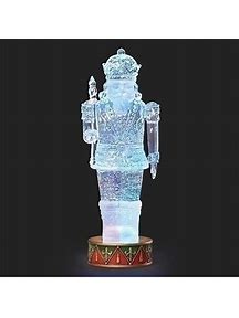 Lighted Glitter Swirl Nutcracker with Drum Base