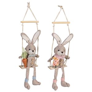 Fabric Bunny on Swing
