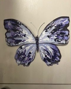 Large Metal Purple Butterfly Wall Decor