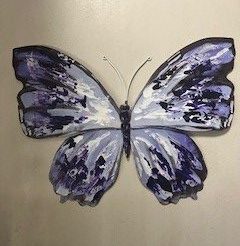 Large Metal Purple Butterfly Wall Decor