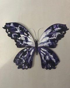 Small Metal Purple Butterfly Wall Decor