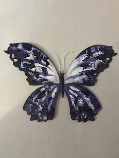 Small Metal Purple Butterfly Wall Decor
