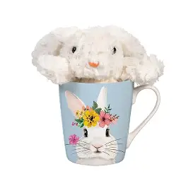 Hello Bunny Cup and Plush Gift Set