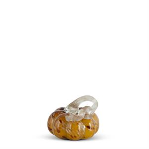 3.25 Inch Orange Speckled Handblown Glass Pumpkin