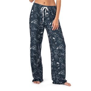 Dark Blue Print Breezy Pajama Pants