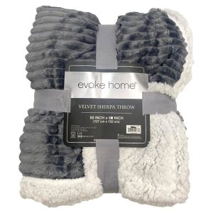 Ribbed Sherpa Throw Blanket