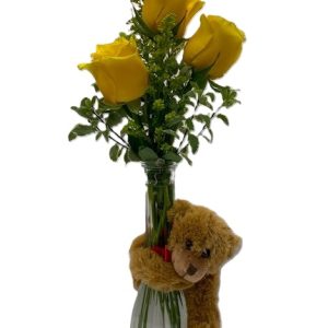 3 ROSE BUD VASE W/HUGGER
